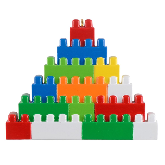 Colorful plastic building blocks stacked in a pyramid shape from Christmas Ornaments & Tree Decorations collection