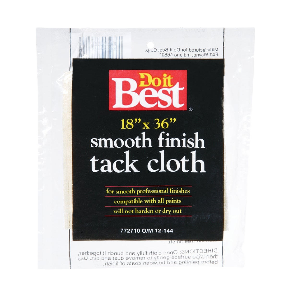 Do it Best tack cloth for smooth professional finishes compatible with all paints in tools and home improvement.