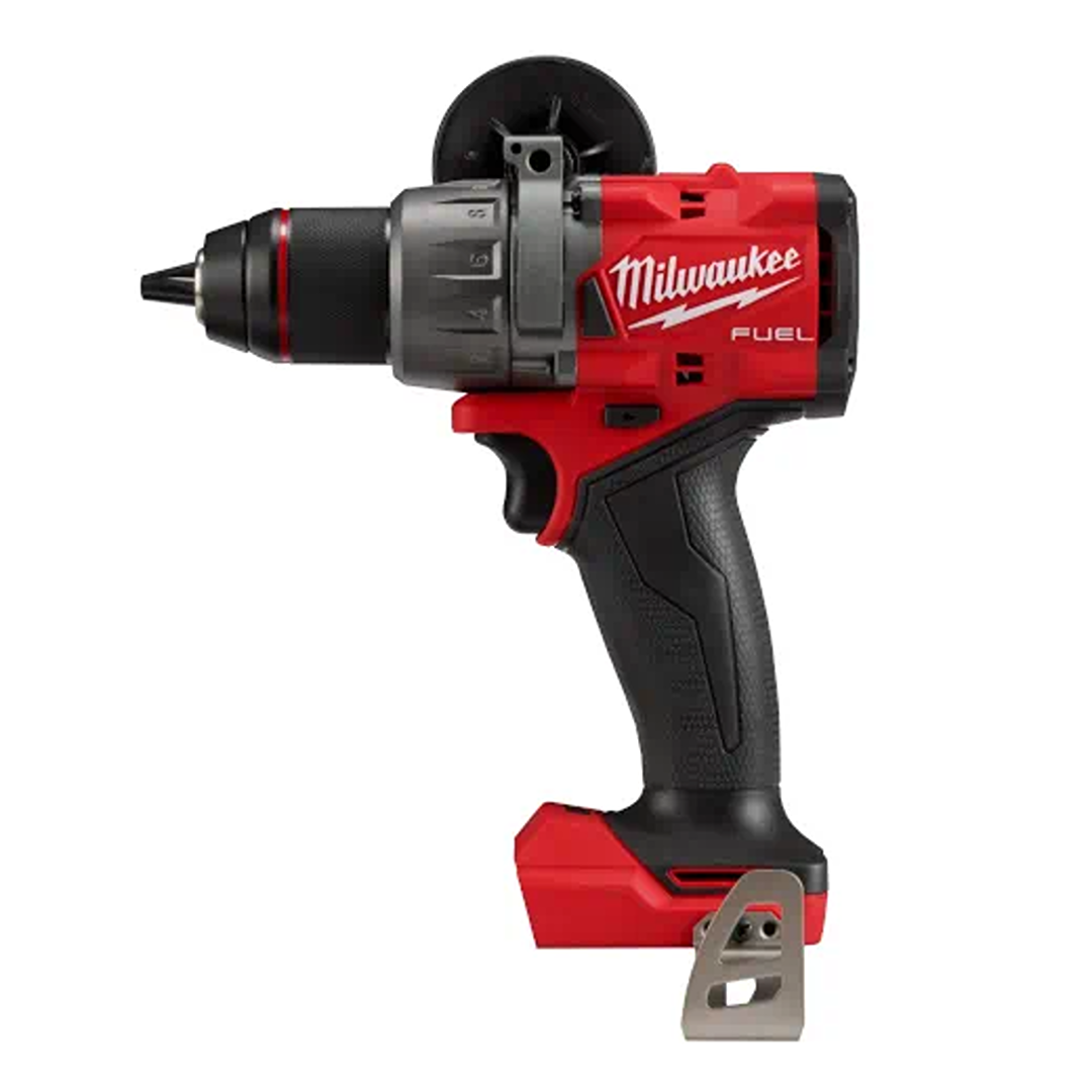 Cordless red and black Milwaukee power drill with ergonomic grip and side handle for improved control in home improvement tasks