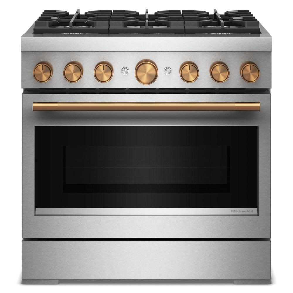 36-Inch 6 Burner Commercial-Style Dual Fuel Range with No Preheat Air Fry Mode