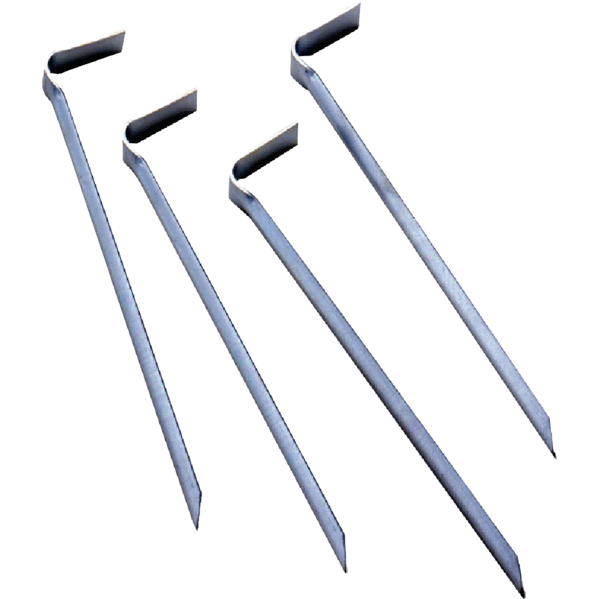 Set of four sturdy metal edging stakes with pointed ends for securing lawn and garden borders in outdoor living projects under $50