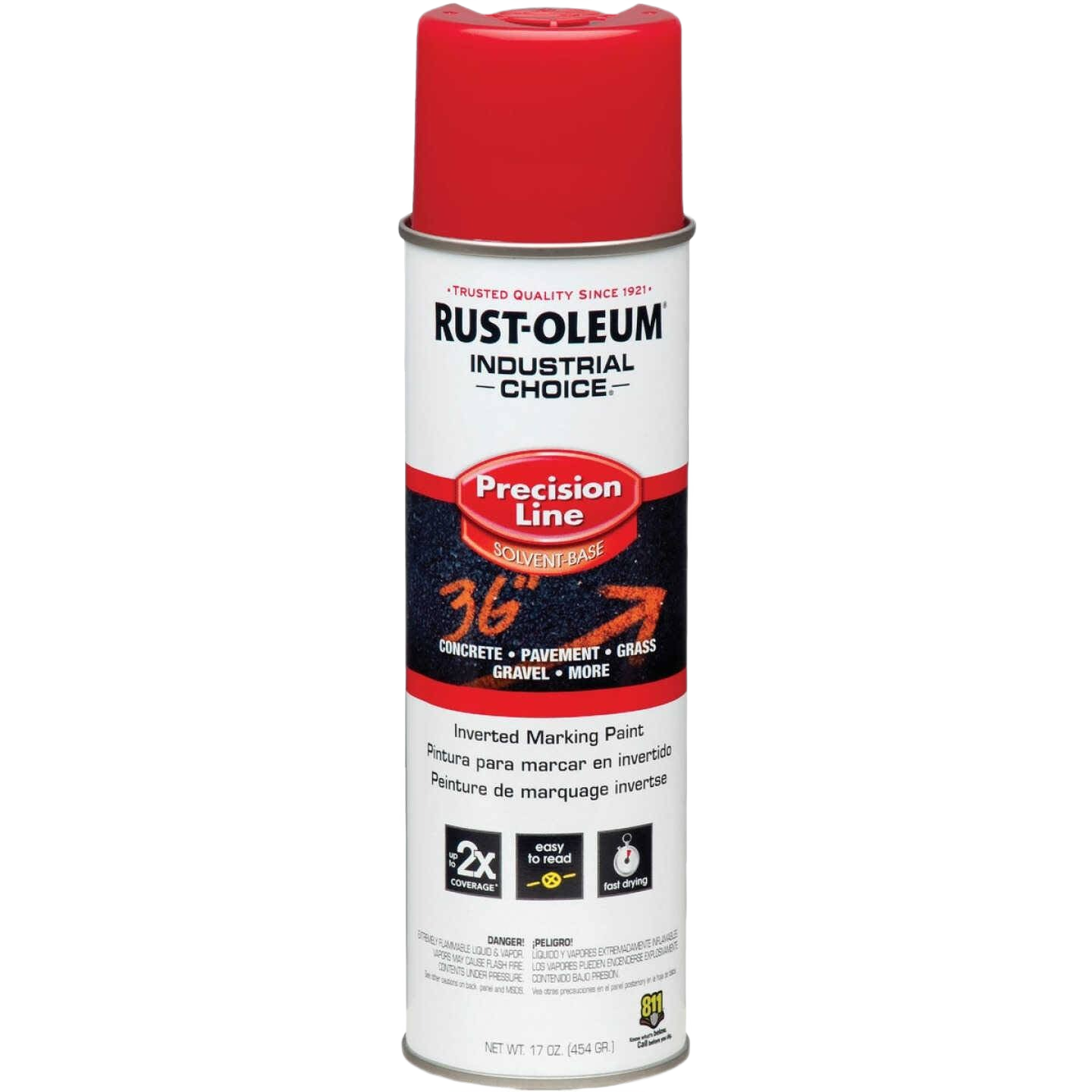 Red marking spray paint can for industrial use in spray paint and home improvement collections