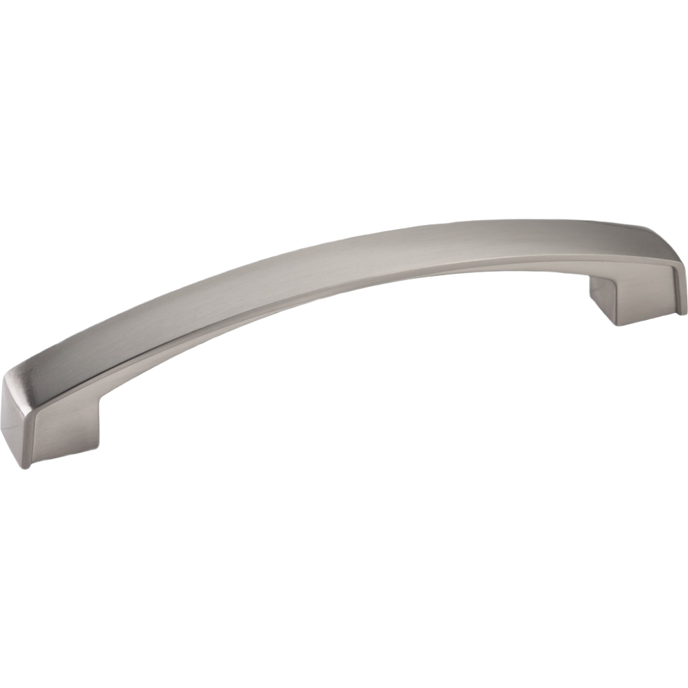 Satin nickel 128mm cabinet pull with modern curved design for hardware and furniture accessories under $50 collection