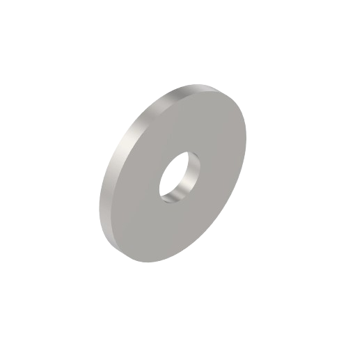 Round metal washer with a central hole, designed for hardware and home improvement applications