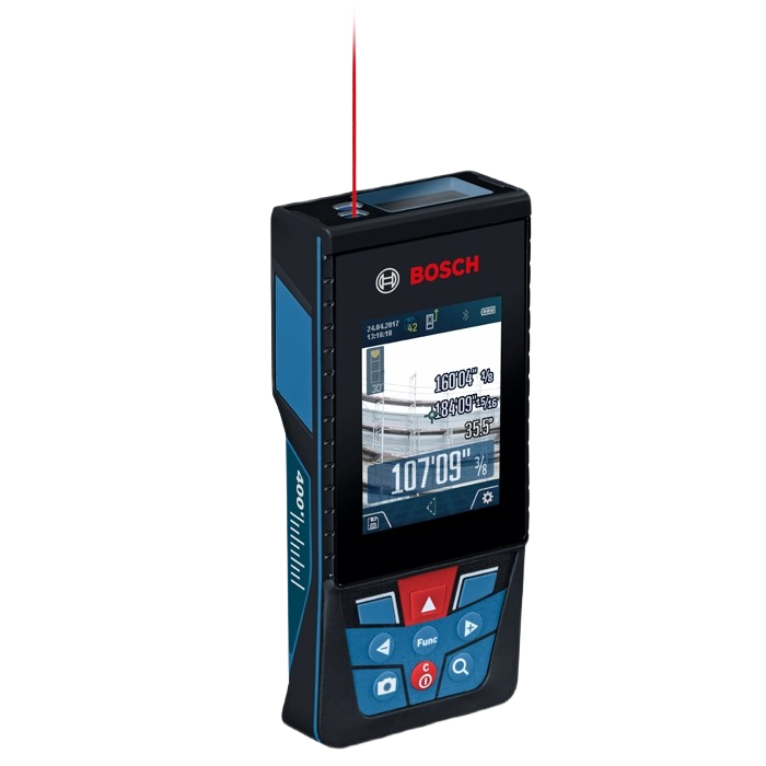 Bosch laser measure with camera and connected features for accurate outdoor measurements in measuring and woodworking tools