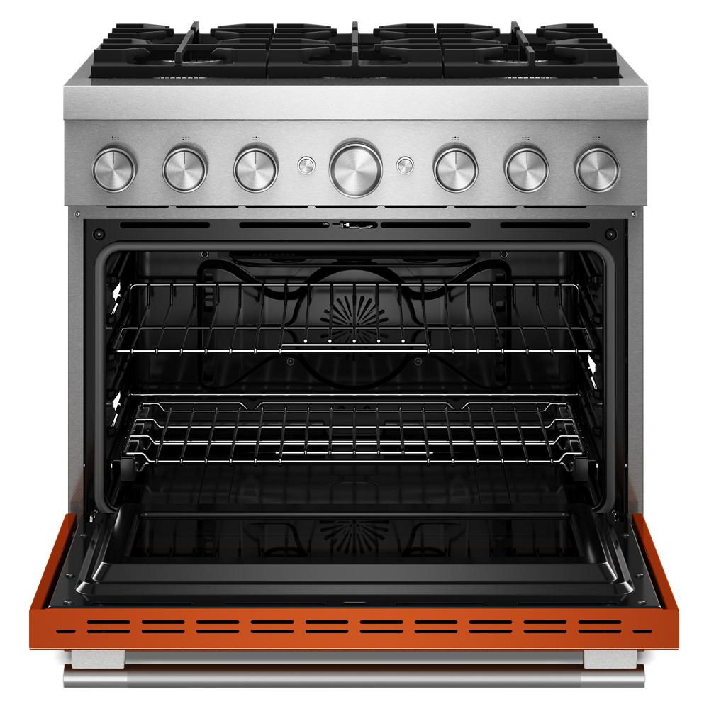 36-Inch 6 Burner Commercial-Style Dual Fuel Range with No Preheat Air Fry Mode