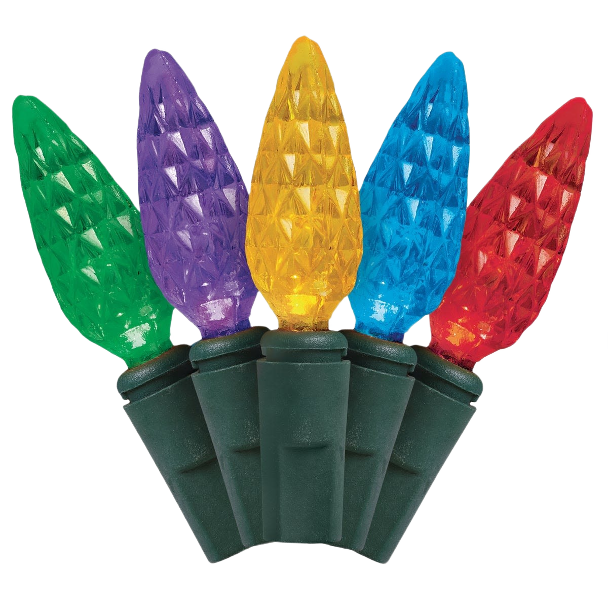 Multicolored C6 LED Christmas lights with textured bulbs for holiday decoration and energy-saving illumination under $50 collection