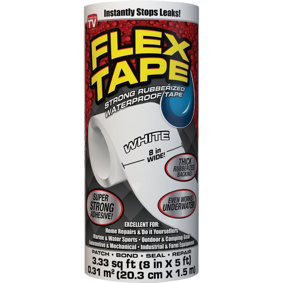 White rubberized waterproof repair tape with strong adhesive for home improvement and sealing under $50 collections