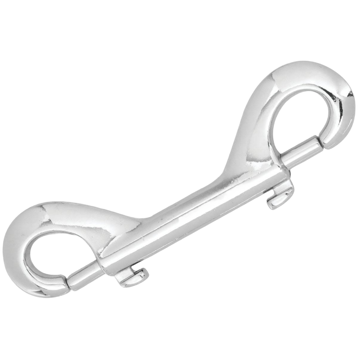 Double-ended metal bolt snap in polished silver finish, used for fastening in hardware and fastener collections under $50.