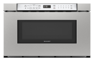Built-in microwave drawer in stainless steel with digital sensor controls and black window in Microwaves and Kitchen & Kitchenware collections