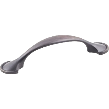 3-inch rounded cabinet pull with brushed oil rubbed bronze finish for furniture and hardware accessories.