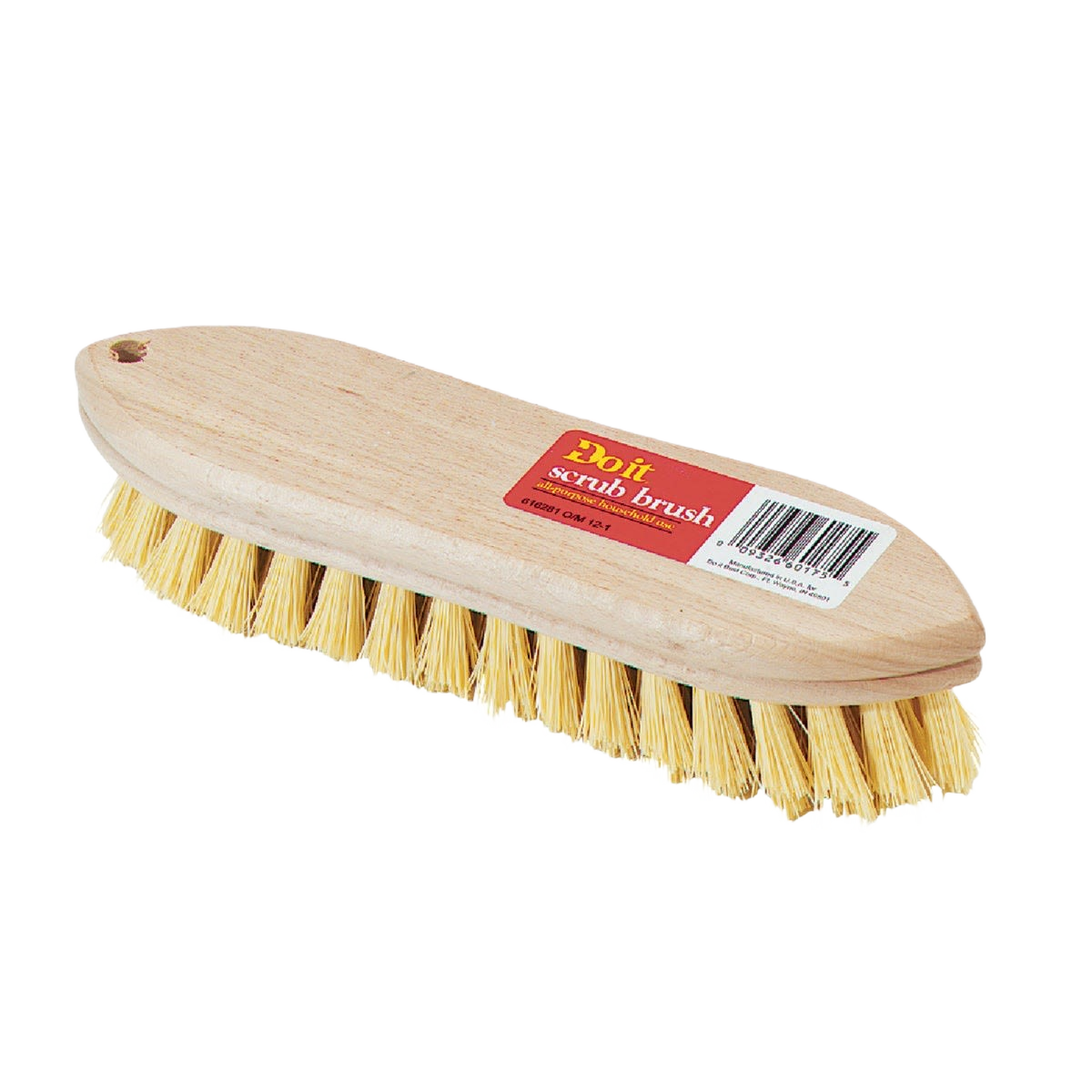 Wooden handheld scrub brush with natural bristles for effective household cleaning and surface scrubbing tasks under $25