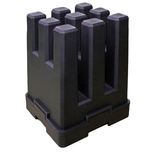 Compact black plastic KP blocks holder designed for organizing woodworking or tools and home improvement supplies