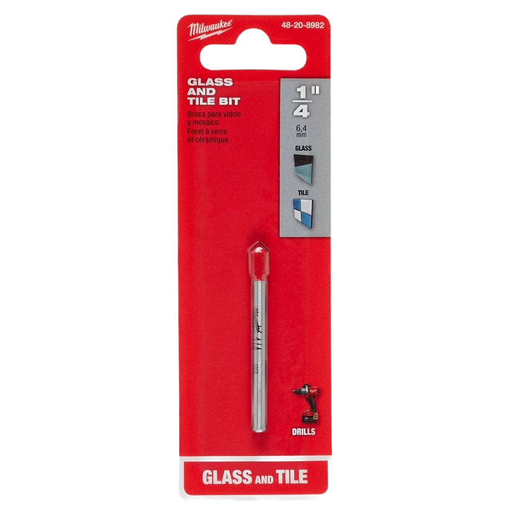 Milwaukee 1/4 inch carbide drill bit for glass and tile in power tool accessories under $50 collection