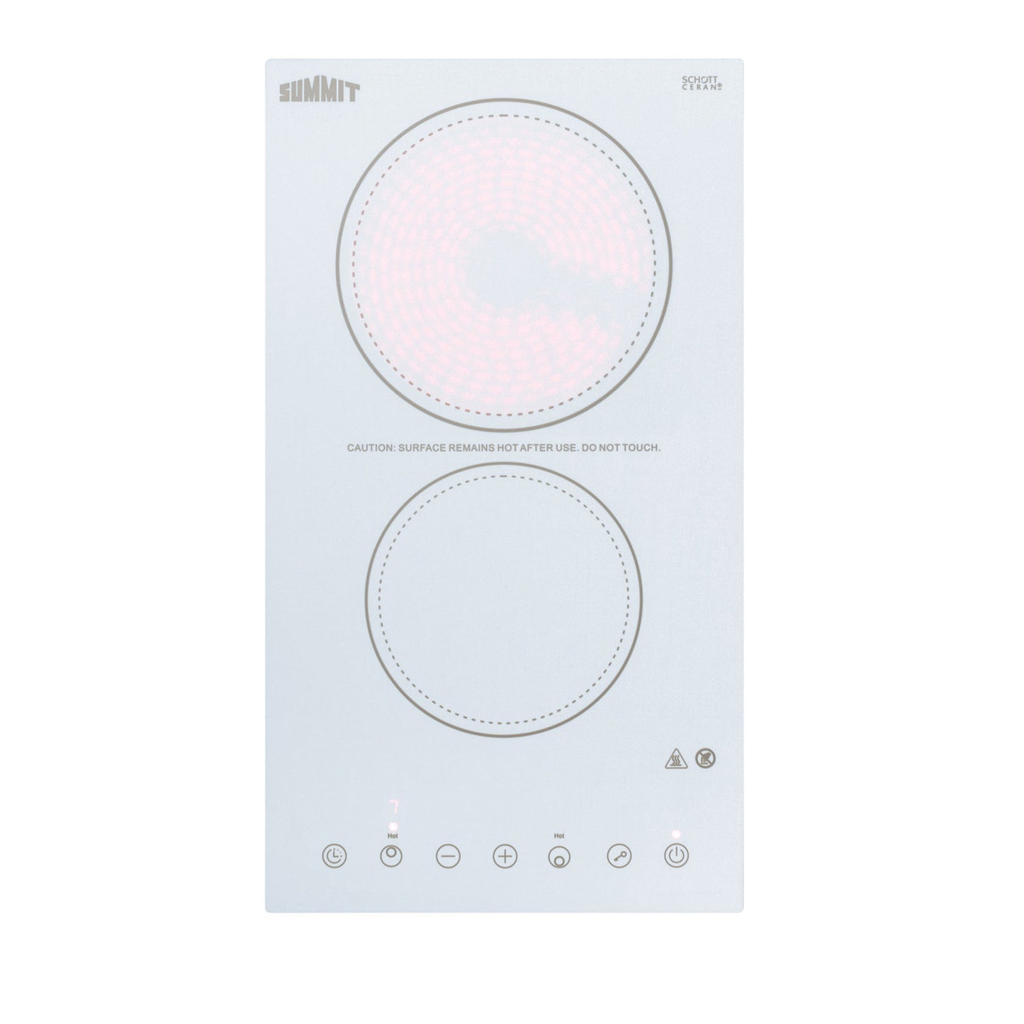12" Wide 230V 2-Burner Radiant Cooktop