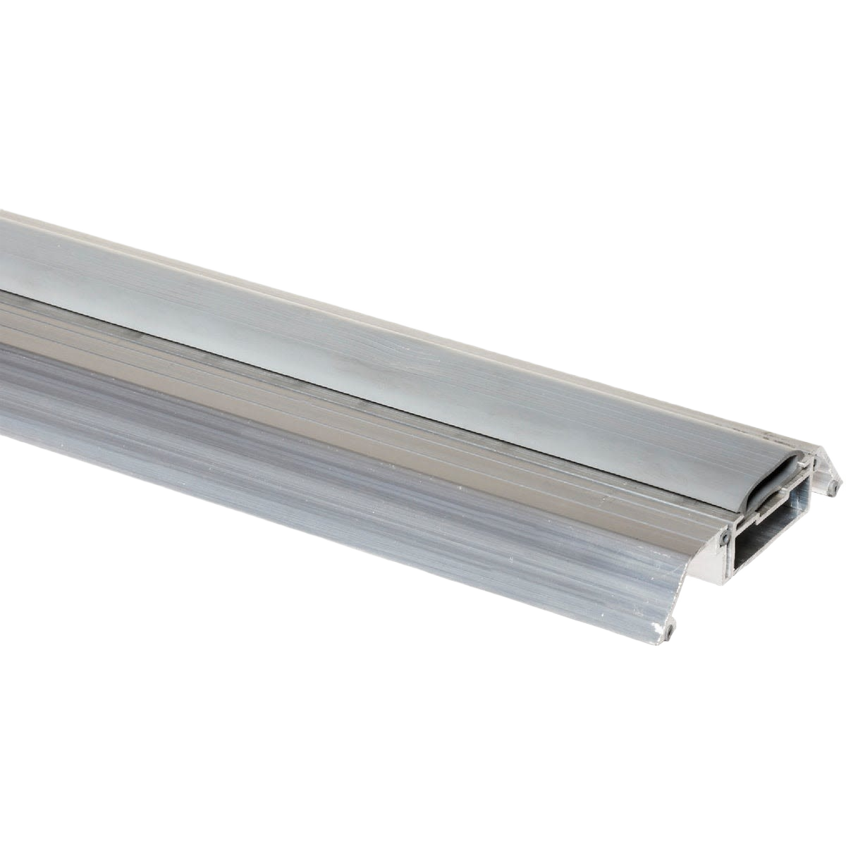 Silver adjustable aluminum threshold with vinyl insert for sealing gaps in home improvement and hardware projects under $50