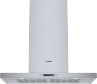 stainless steel wall-mounted range hood with digital controls in kitchen appliances and range hoods collection