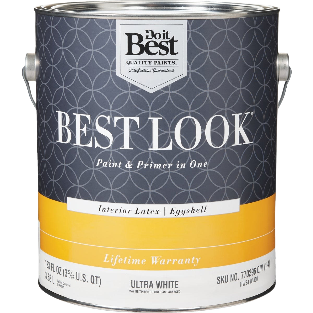 1 gallon can of ultra white interior latex eggshell paint and primer in one from paint and supplies collection