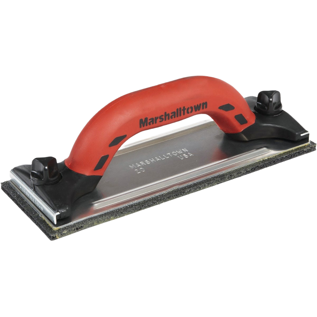 Hand sander with soft red handle and foam rubber pad for drywall sanding in sandpaper and home improvement tools collections