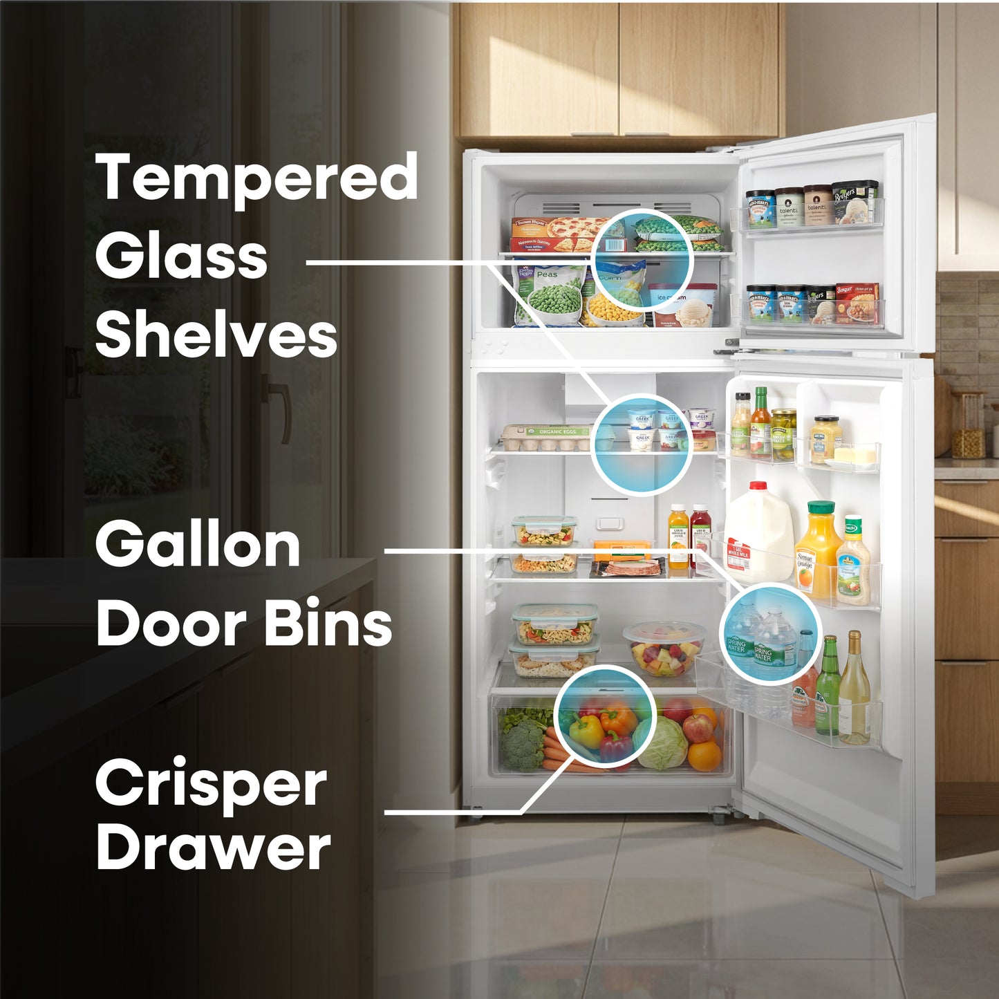 Element 16.0 cu. ft. Top Freezer Refrigerator - White, ENERGY STAR (ERT16CGDW)