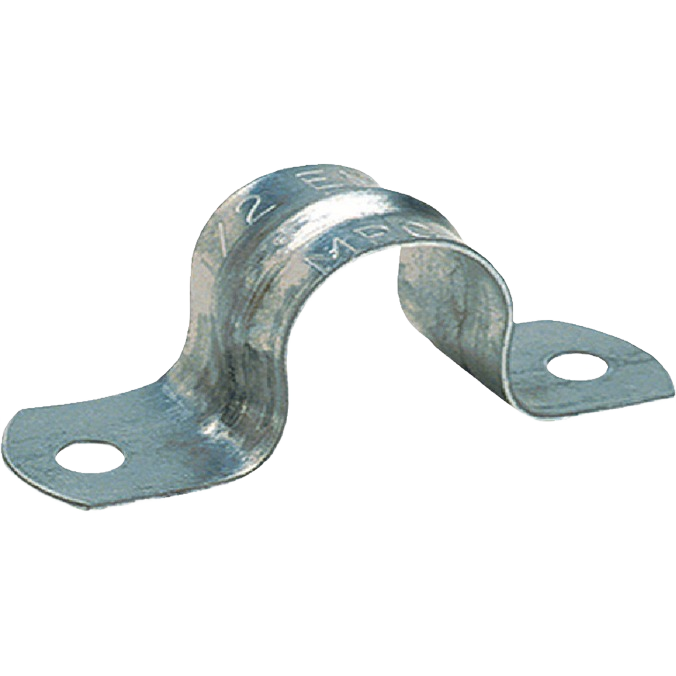 Zinc-plated steel 2-hole conduit strap for securing EMT in electrical and home improvement projects under $50 collection