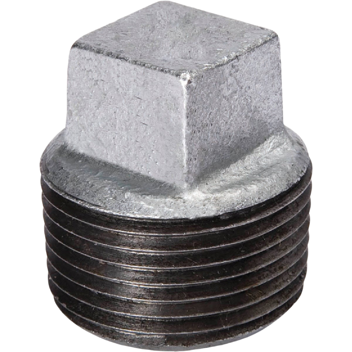 Galvanized malleable iron pipe plug with square head for plumbing and galvanized fittings collections under $50