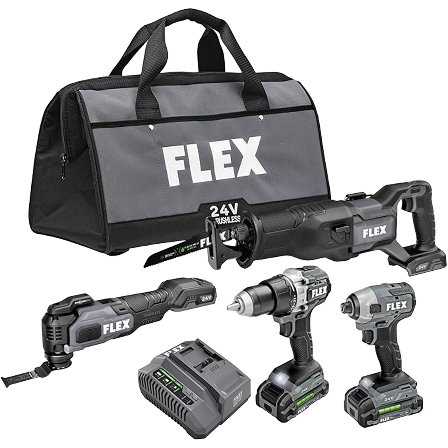 FLEX 24V 4-Tool Combo Kit + 24V 5.0Ah Battery