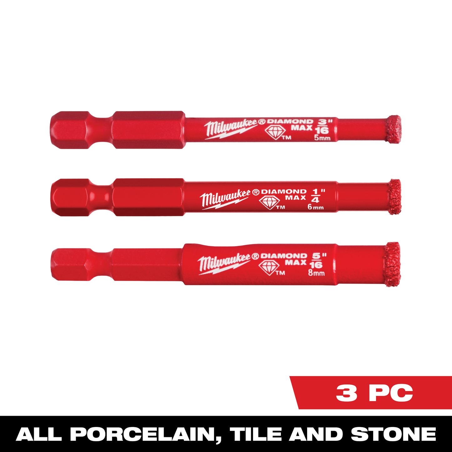 Milwaukee 3PC DIAMOND MAX™ Hole Saw Bit Set