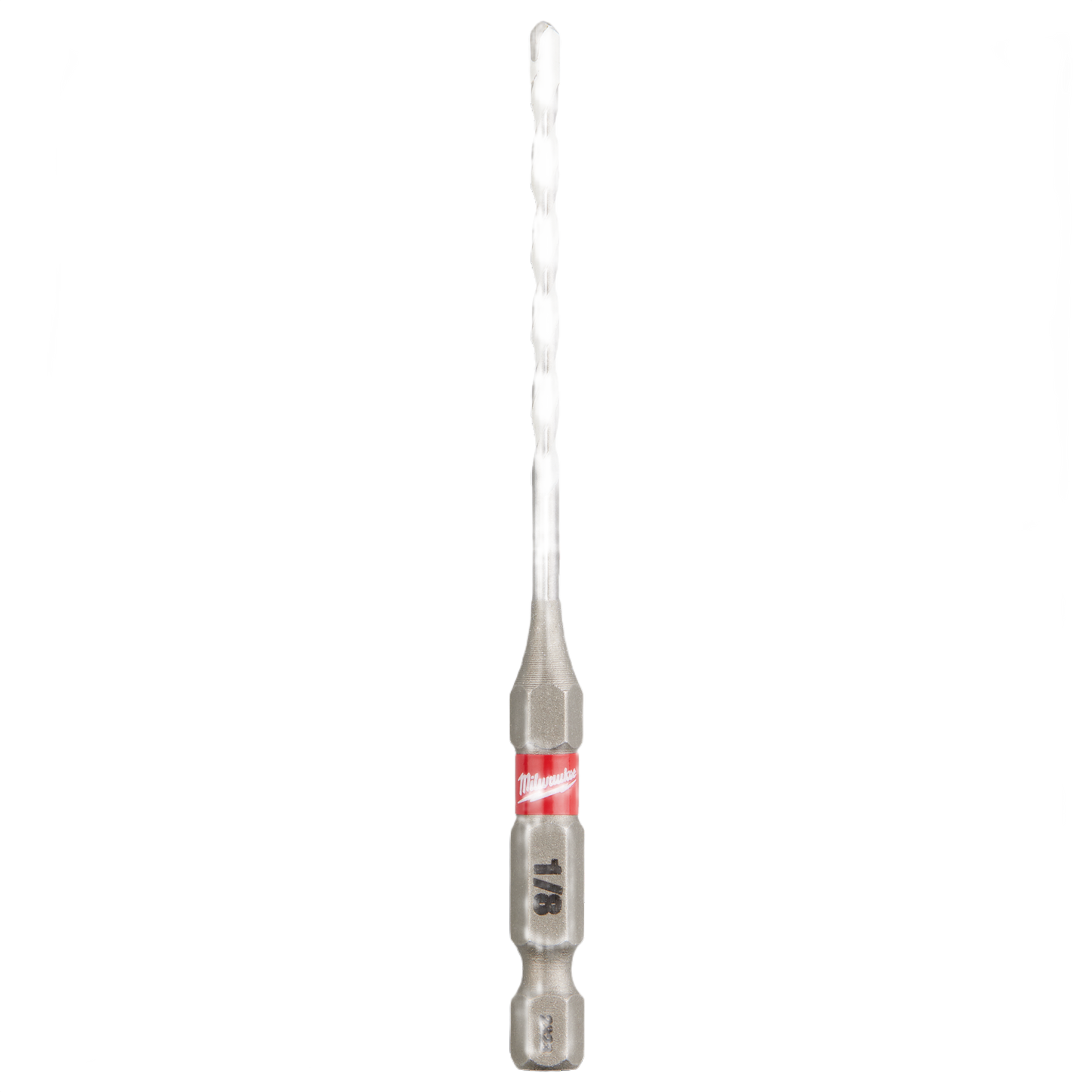 1/8 inch carbide multi-material drill bit with hex shank for use in power tools and home improvement tasks