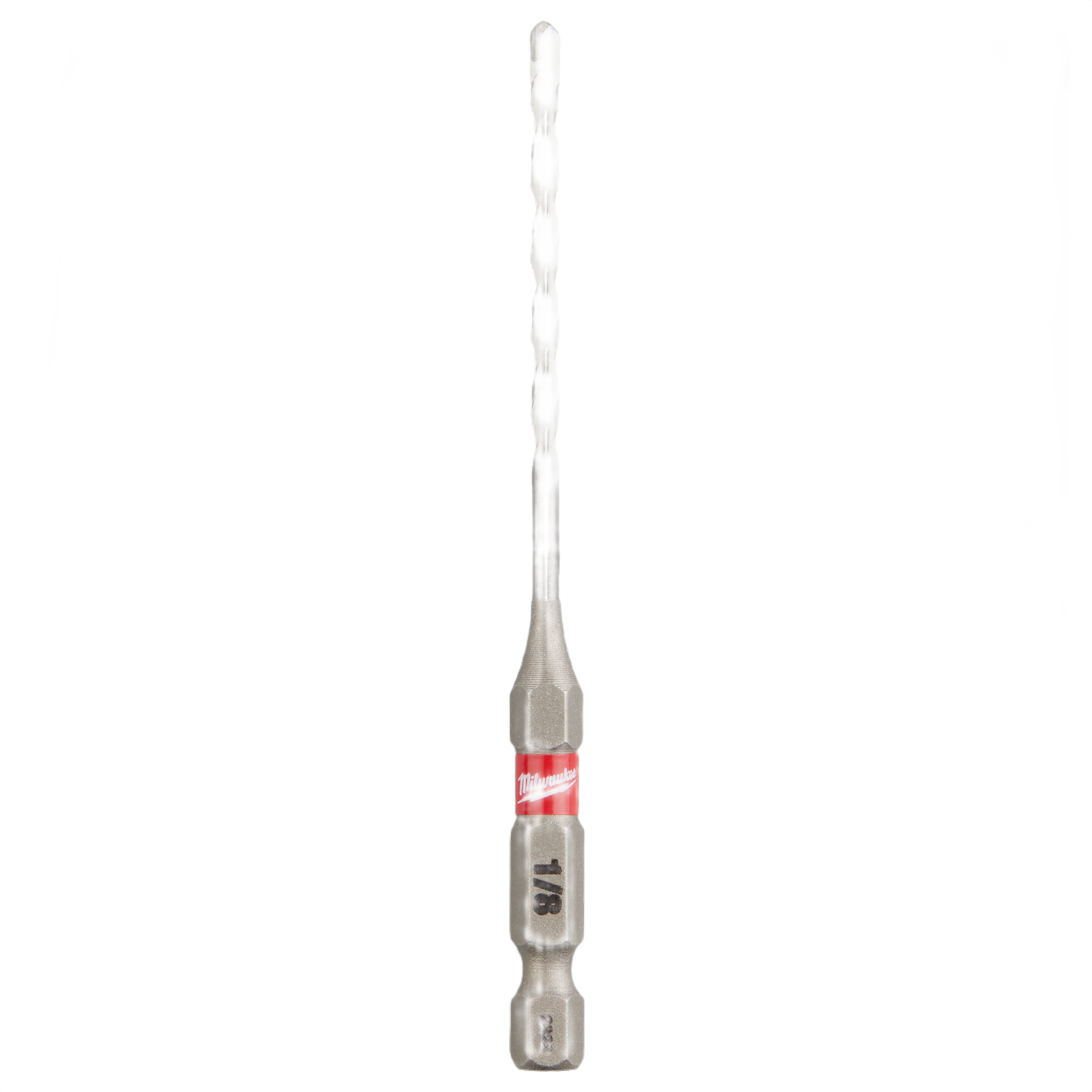 1/8 inch carbide multi-material drill bit with hex shank for use in power tools and home improvement tasks