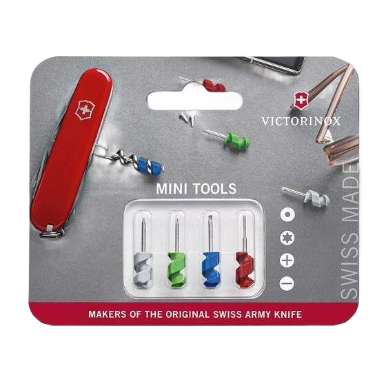Victorinox mini corkscrew tool set with color-coded spiral bits for multi-tool use in hand and woodworking tasks under $50