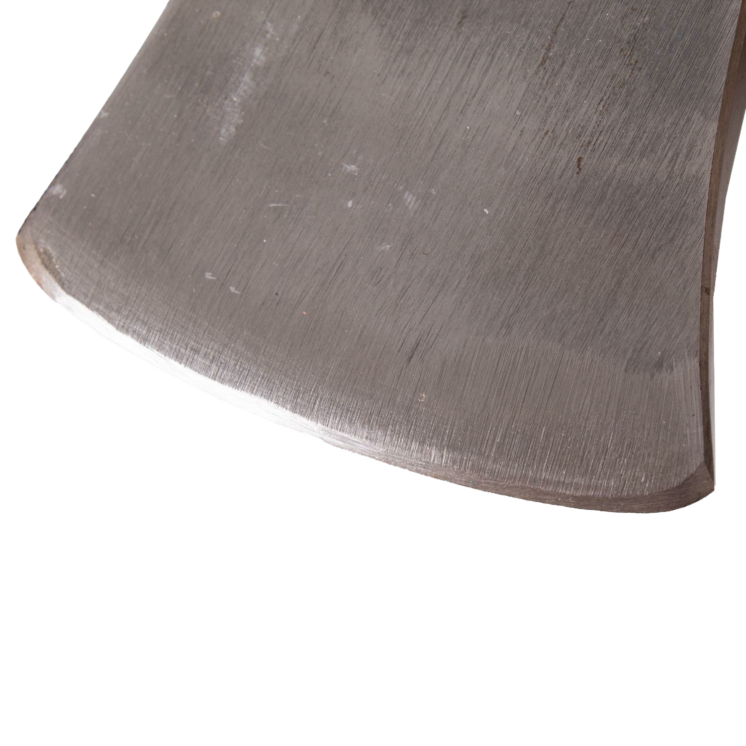 Close-up of polished steel axe blade for garden and outdoor hand tools in striking and woodworking collections under $100