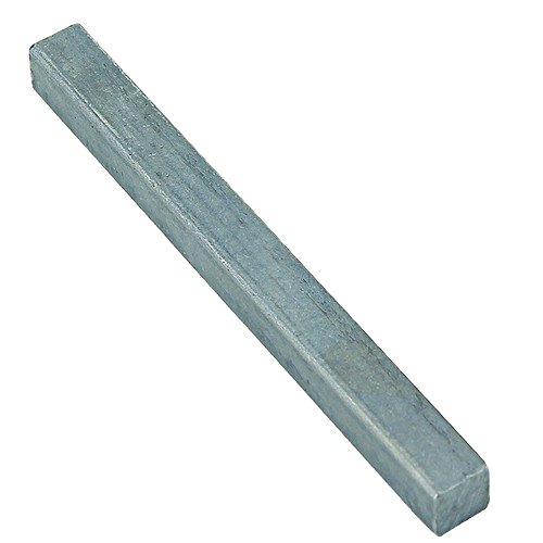 Metal shaft key used for mechanical assemblies and home improvement tool repairs and maintenance tasks