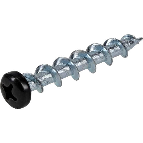 Single black Phillips pan-head screw anchor with sharp threads for drywall and concrete in hardware fasteners collection under $50