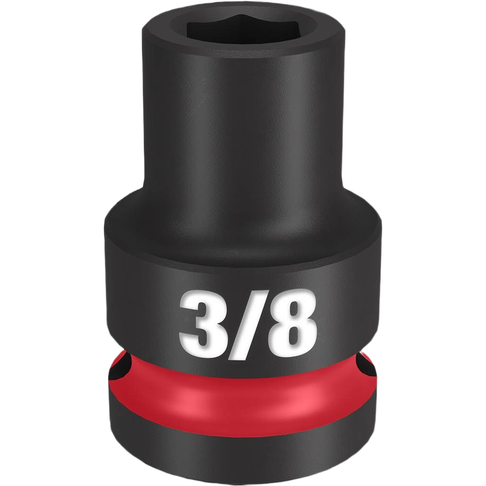 Black 3/8-inch 6-point socket with red accent for impact duty woodworking tools and hand toolsets under $50