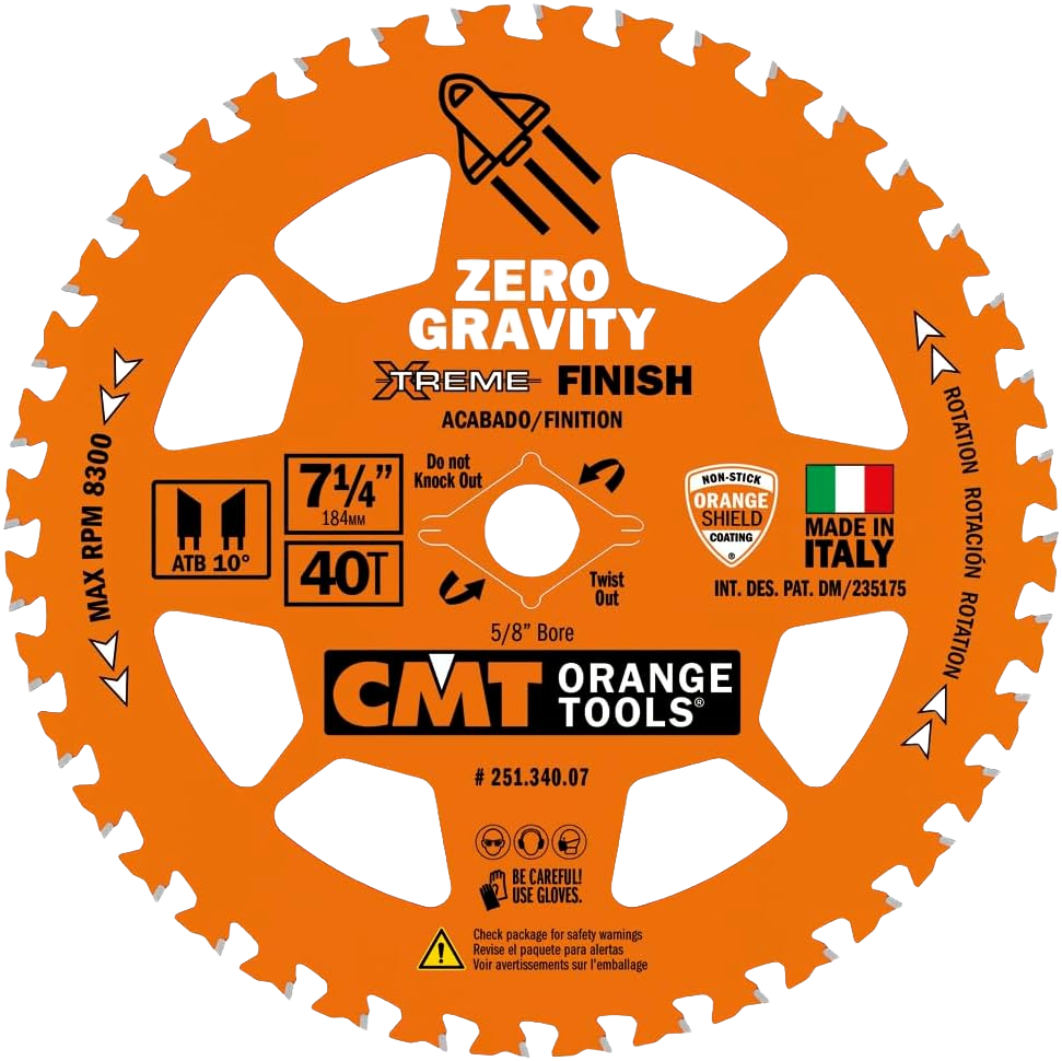 CMT Orange Tools 7-1/4" 40T Zero Gravity Saw Blade