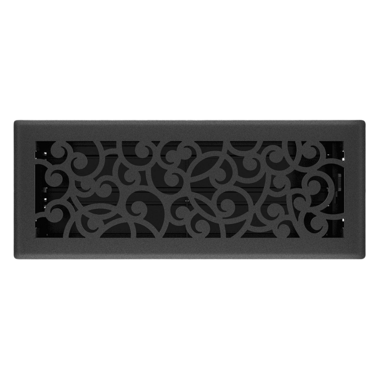 Black iron floor register with decorative scrollwork design for home improvement and plumbing projects under $50 collection