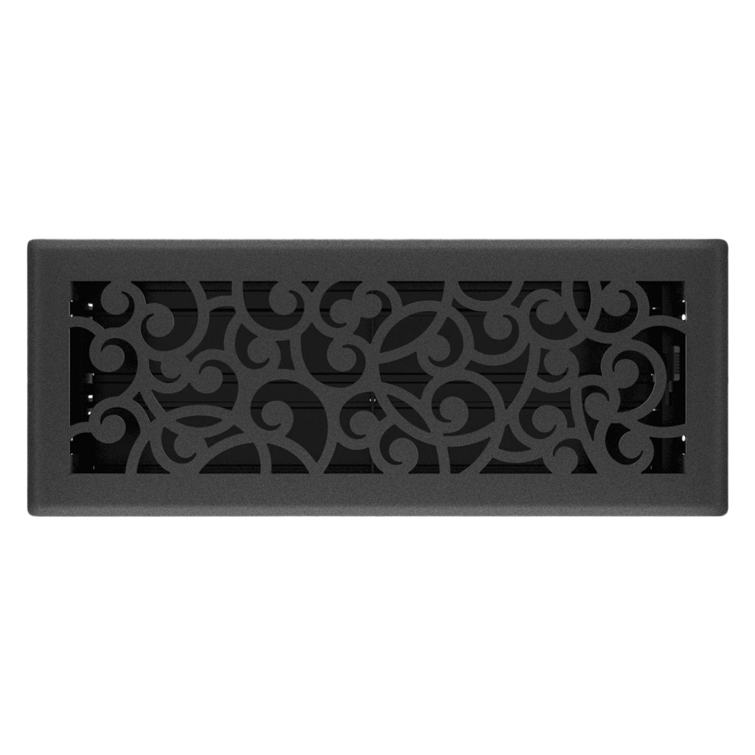 Black iron floor register with decorative scrollwork design for home improvement and plumbing projects under $50 collection