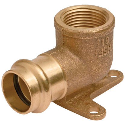 Copper 90-degree drop ear elbow with press and female pipe thread fitting for plumbing in Copper Fittings collection