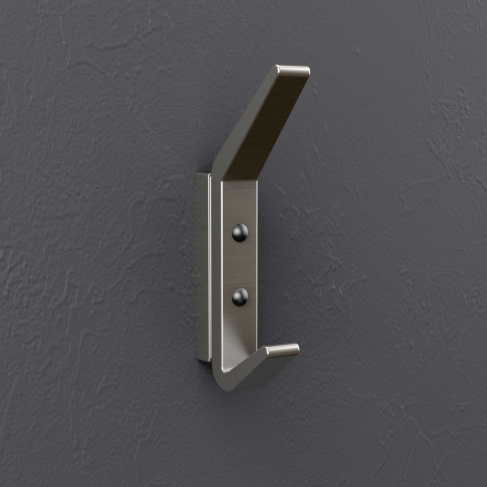 Satin nickel geometric wall hook with reed pattern for storage and organization in home improvement under $50 collection