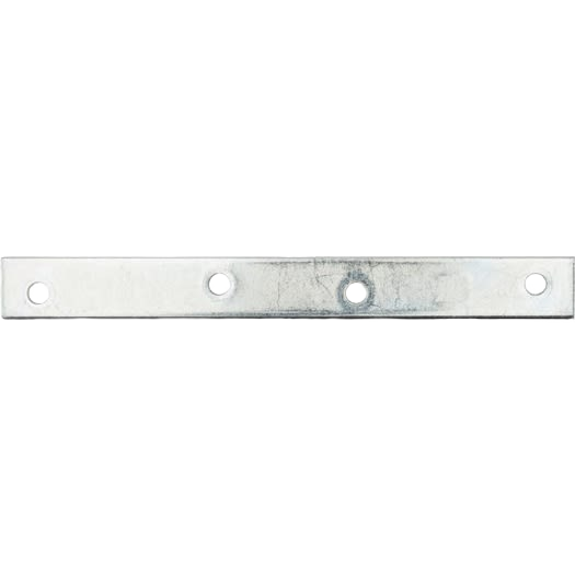 Zinc-plated steel mending plate with multiple screw holes for panel reinforcement in building hardware and home improvement collections