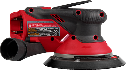 Compact red and black cordless random orbital sander designed for efficient home improvement and tool projects
