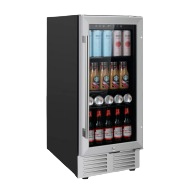 3.1 cu ft beverage cooler with stainless steel handle, reversible glass door, interior digital display in kitchen appliances collection