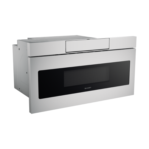 Modern stainless steel flat panel microwave drawer with easy touch open in Microwaves and Kitchen & Kitchenware collections