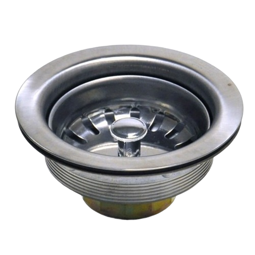 Stainless steel 3-1/2 inch basket strainer for sink drain protection in plumbing repair and home improvement projects