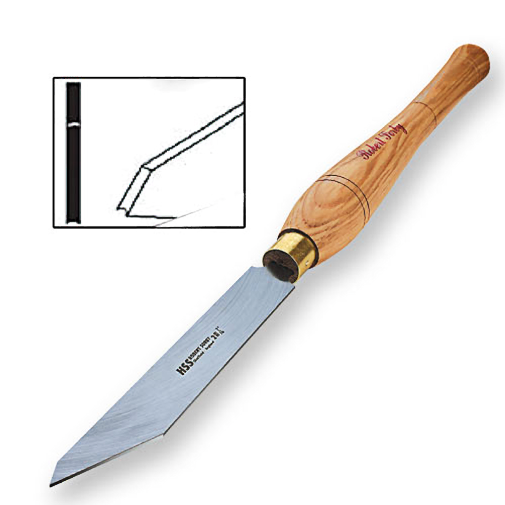 Woodworking parting tool with fluted blade and wooden handle for precise cuts in Robert Sorby tools under $100 collection