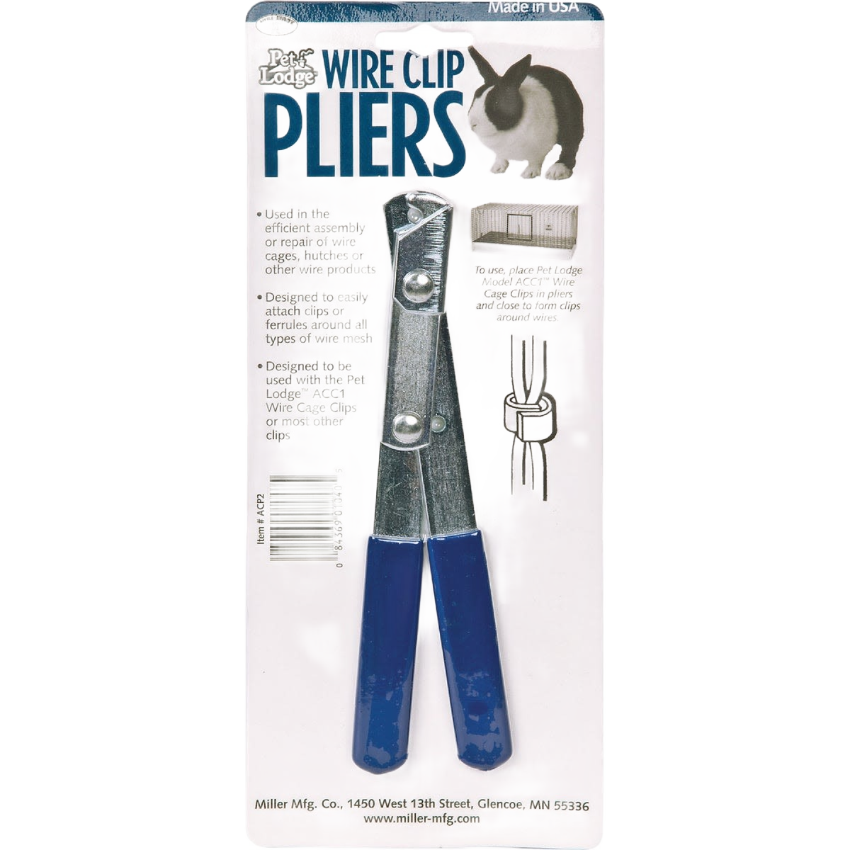 Metal wire cage clip pliers with blue handles for small animal supplies and pet health grooming tools under $50