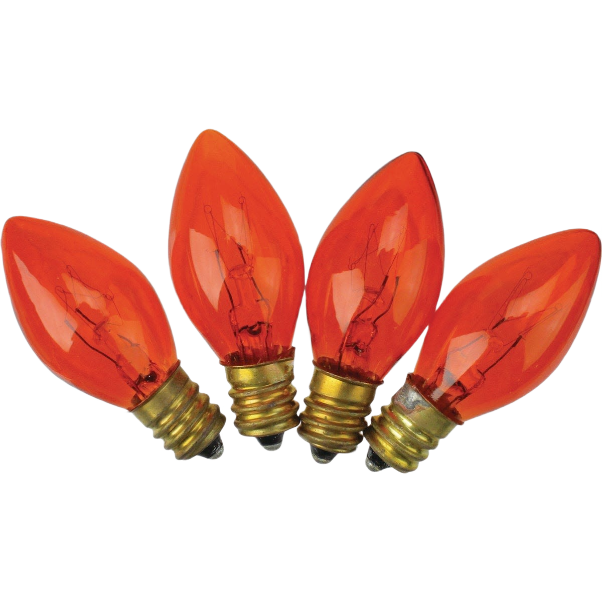 Set of four red J Hofert C7 replacement bulbs for Christmas lights from home improvement and holiday collections