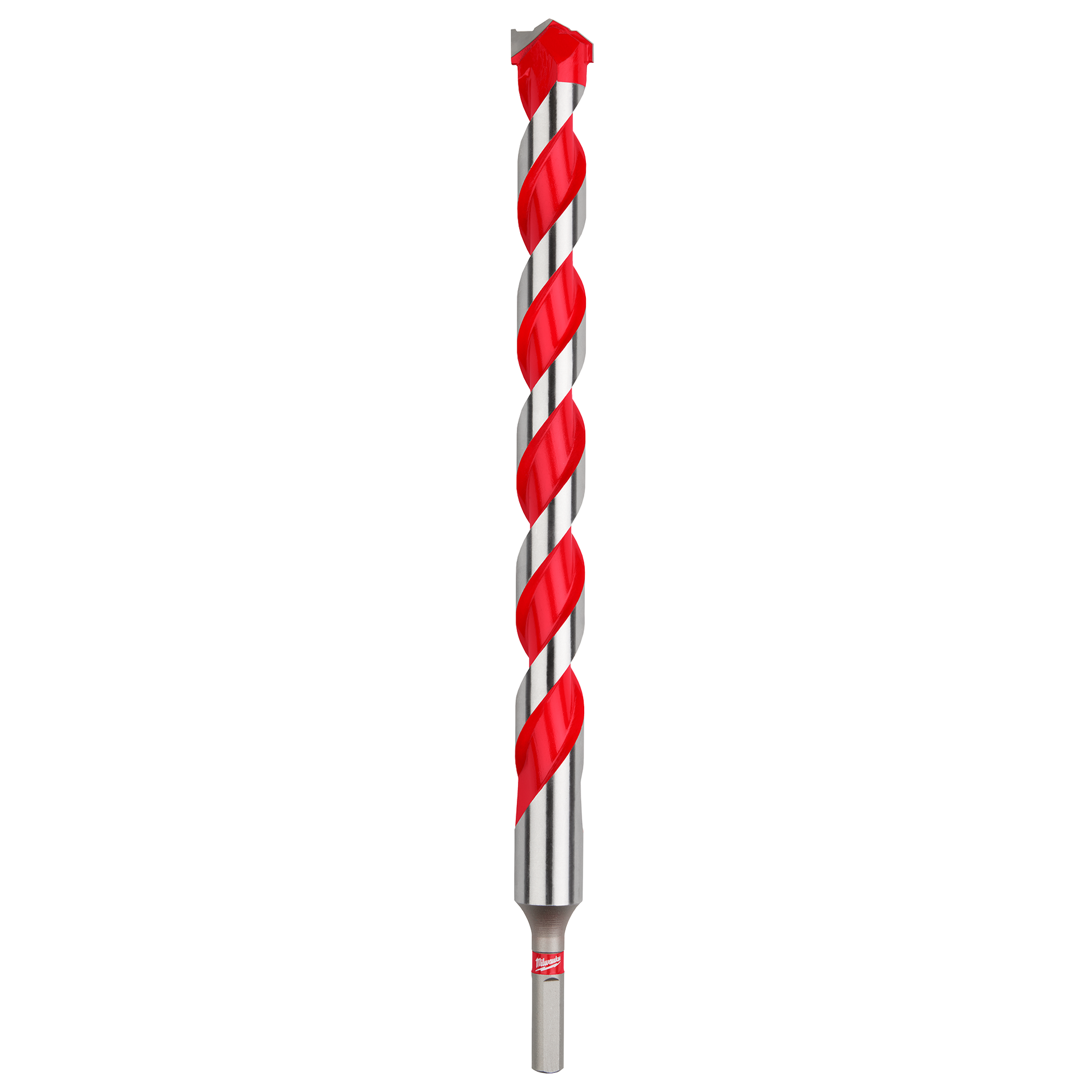 Red and silver heavy-duty carbide-tipped hammer drill bit for concrete in Milwaukee tool accessories under $100 collections