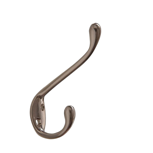 Satin nickel heavy-duty garment hook for home organization and storage, ideal for dorms and hardware projects under $50
